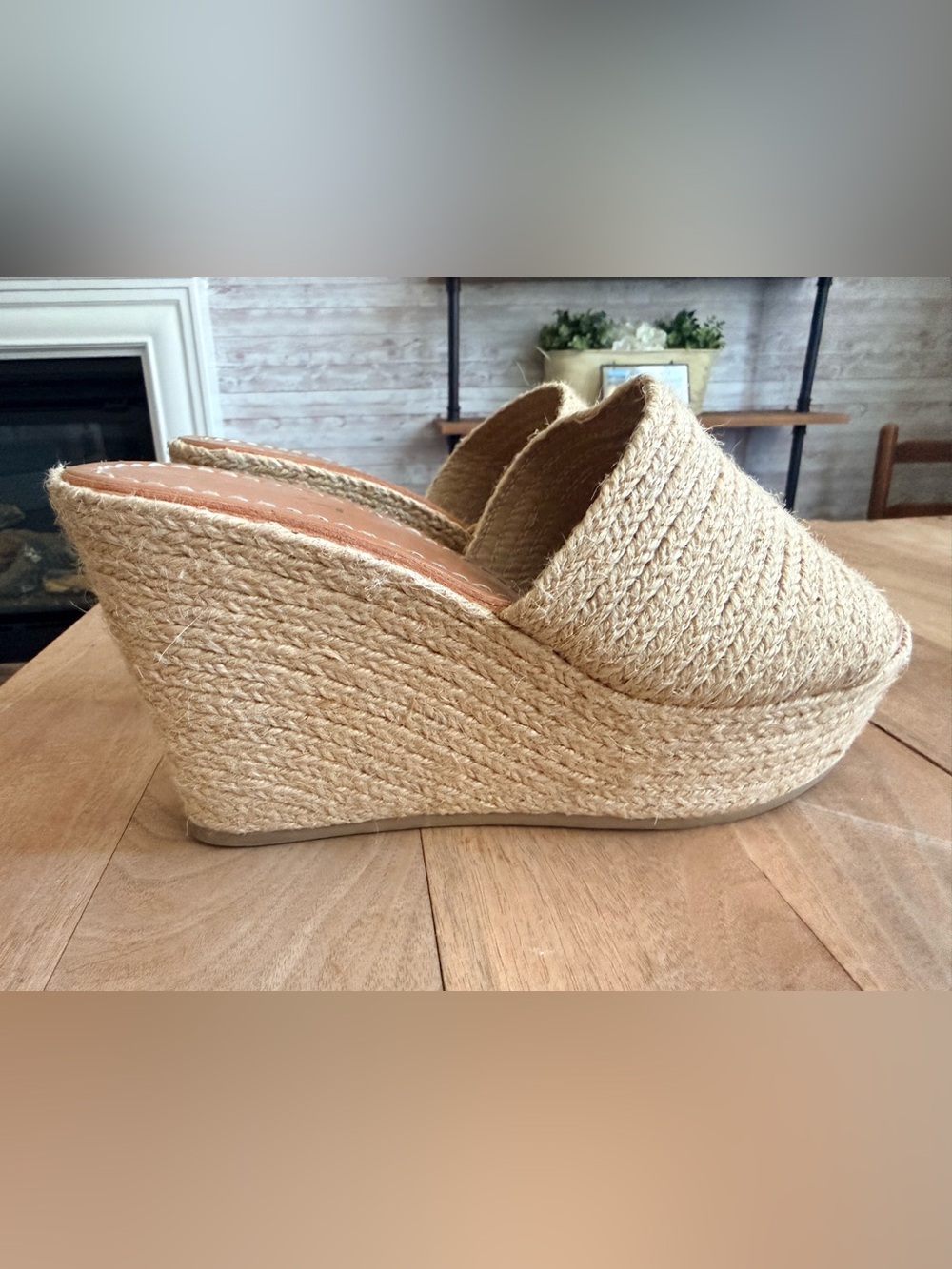 Soda Natural Woven Espadrille Platform Wedges